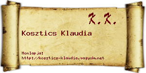 Kosztics Klaudia névjegykártya